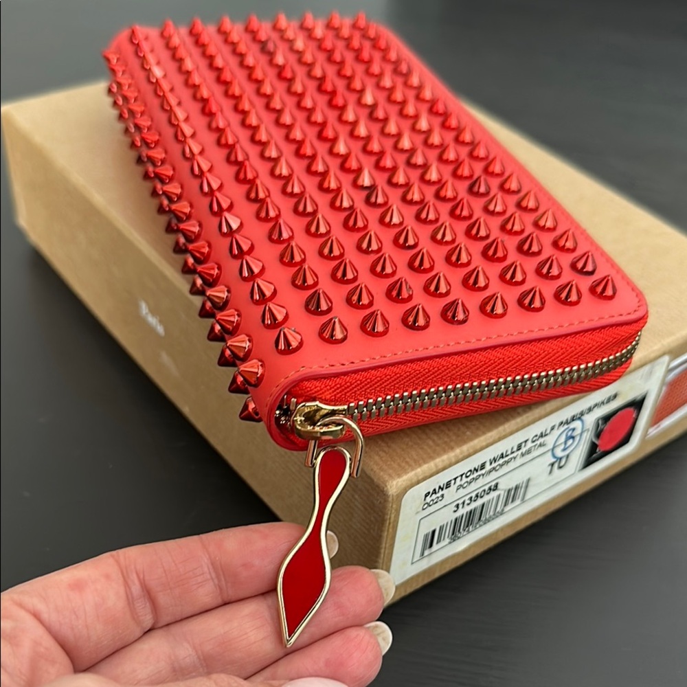 Christian Louboutin Red Spiked Wallet - Picture 6 of 8